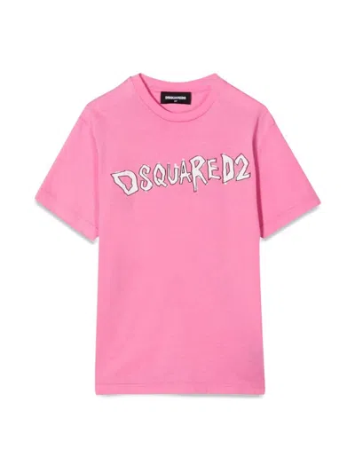Dsquared2 Kids' Front Logo T-shirt In Pink