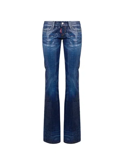 Dsquared2 Frosted Venus Sequin-embellished Denim Jeans In Blue