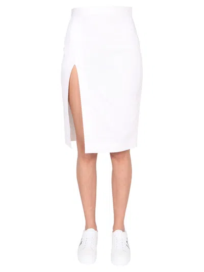 Dsquared2 Dsquared Chic Deep Side Mini Skirt In White