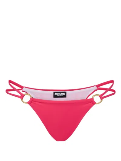 DSQUARED2 FUCHSIA PINK CUT OUT BOTTOM BIKINI