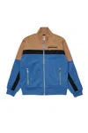 Dsquared2 Full Zipper Neoprene Colorblock Sweatshirt In Blue