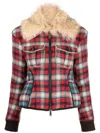 DSQUARED2 DSQUARED2 FUR-COLLARED FLANNEL JACKET