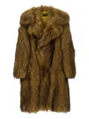 Dsquared2 Furry Collared Coat In Brown