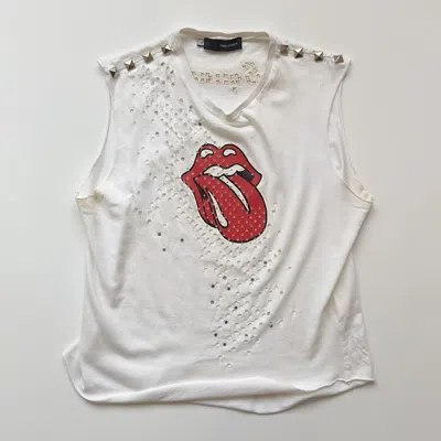 Pre-owned Dsquared2 F/w 2001-02 Rolling Stones Studded Shirt In White