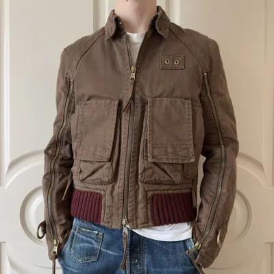 Pre-owned Dsquared2 F/w 2003 Arm Full-zipper Bomber Jacket In Brown