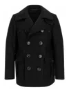 Dsquared2 Wool Double-breasted Coat In Negro
