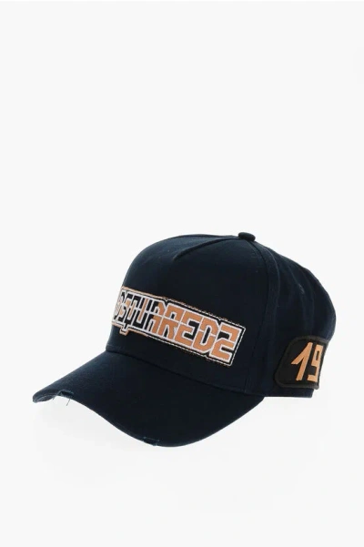 Dsquared2 Gabardine Cotton Cap With Contrasting Patches