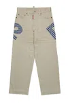 DSQUARED2 PANTALONI IN GABARDINA CON MAXI LOGO