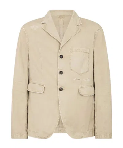 Dsquared2 Garment Dyed Osaka Button Fastening Blazer In Neutral