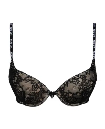 Dsquared2 Gather Lace Bra Underwear In Black