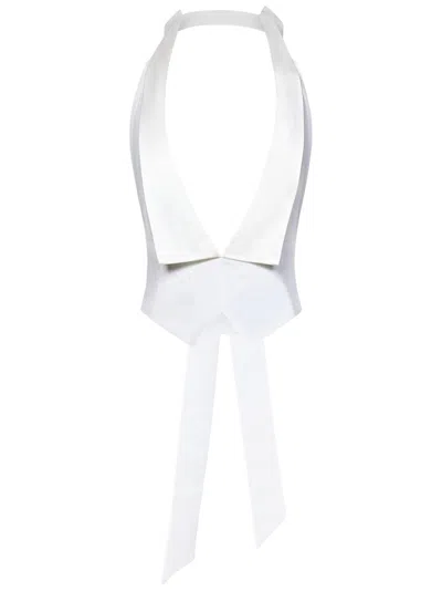 Dsquared2 Gatsby Top In Cotton And Silk Blend In White