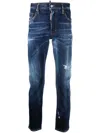 Dsquared2 Gem-embellished Distressed Jeans In Blue