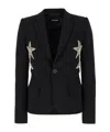 Dsquared2 Stretch Blazer Rhinestone Embellishments In Black