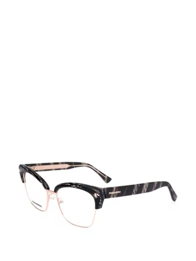 Dsquared2 Geometric-frame Glasses In Purple