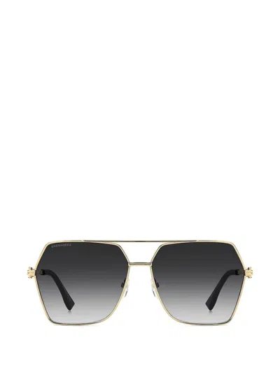 Dsquared2 Geometric-frame Sunglasses In Gold