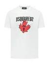 Dsquared2 White Crewneck T-shirt Witrh Screaming Maple In White