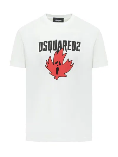 Dsquared2 Ghost Maple Leaf T-shirt In White