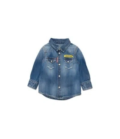 Dsquared2 Babies' Logo-print Denim Jacket In Blue