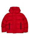 Dsquared2 Short Padded Jacket With Hood And  Logo In Red