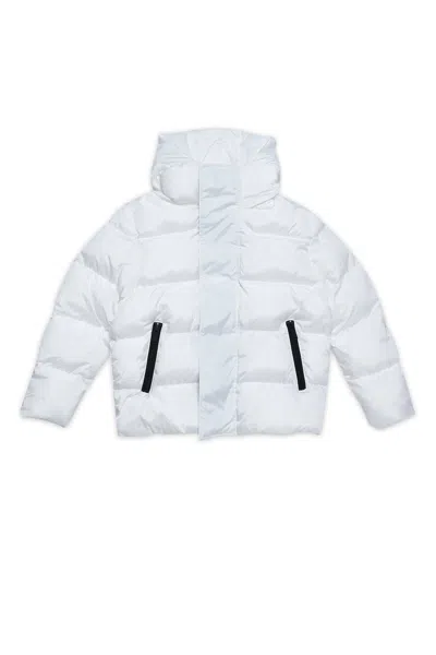 Dsquared2 Short Padded Jacket With Hood And  Logo In White