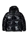 Dsquared2 Short Padded Jacket With Logo Maple Leaf In Black