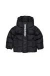 Dsquared2 Long Padded Jacket With Logo In Black