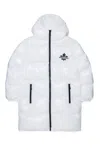 Dsquared2 Long Padded Jacket With Logo Maple Leaf In Multi
