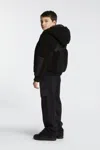 Dsquared2 Teddy Hooded Jacket With Maxi Logo In Black
