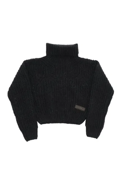 Dsquared2 Girls Black Knitted Jumpers