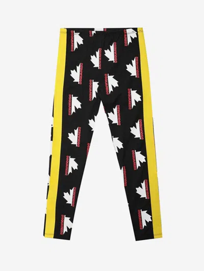 Dsquared2 Babies' Girls Trousers - Printed Side Tape Trousers 10 Yrs Black