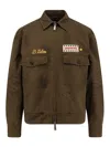 Dsquared2 Embroidered Patch Zip-up Jacket In Brown