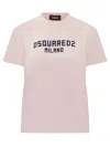 Dsquared2 Timeless Crew Neck T-shirt With Short Sleeves In Pink