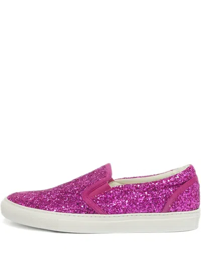 Pre-owned Dsquared2 Glitter Slip-on Sneakers In Pink