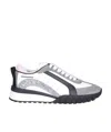 Dsquared2 White And Dark Grey Legend Sneakers With Pink Detail In Gray