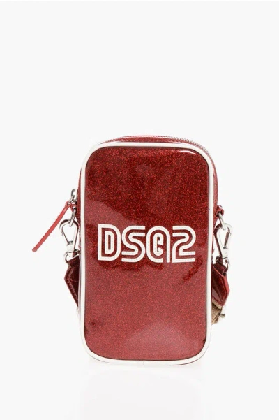 Dsquared2 Glittered Phone Holder With Removable Shoulder Strap