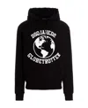 Dsquared2 Globetrotter Logo-print Hoodie In Black