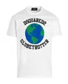 Dsquared2 Globetrotter Cool T-shirt In White