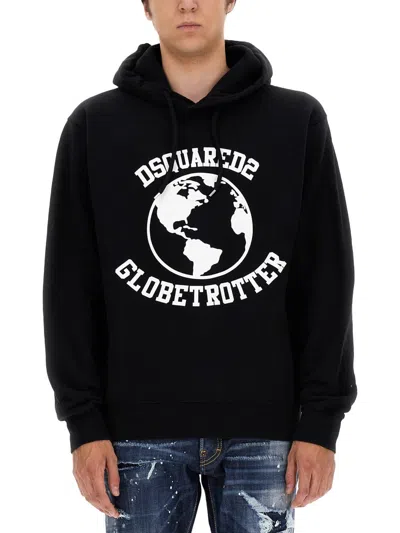 Dsquared2 Globetrotter Sweatshirt In Black