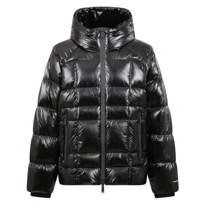 Dsquared2 Glossy Technical Zip Jacket In Black