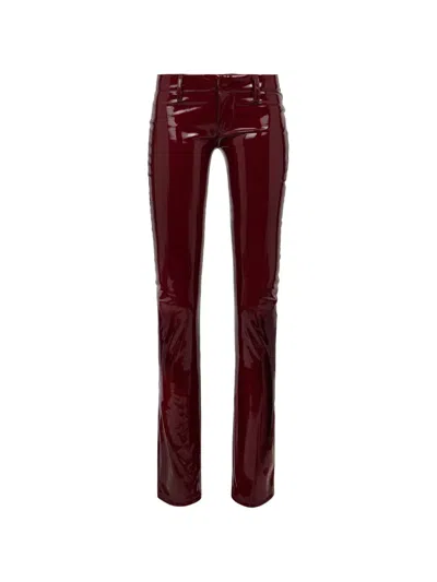 Dsquared2 Glossy-finish Trousers In Burgundy