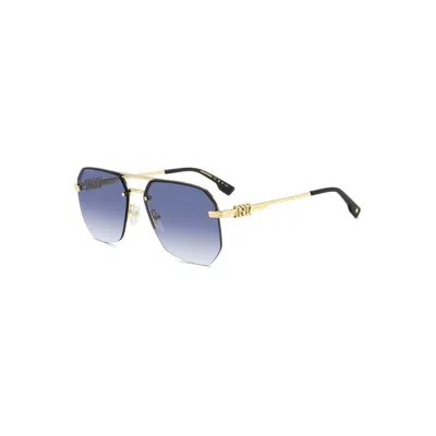 Dsquared2 Gold Blue Metal Sunglasses In Multi