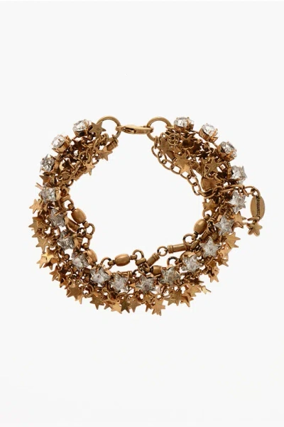 Dsquared2 Gold-effect Bracelet With Jewels