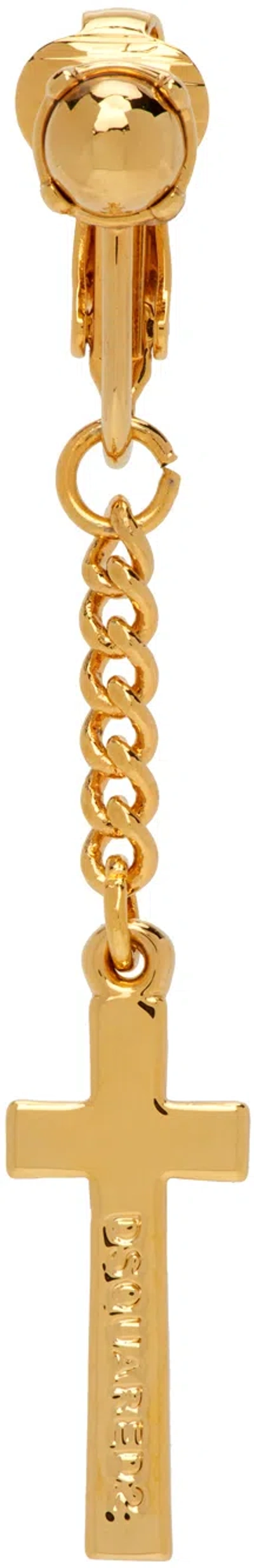 Dsquared2 Gold Jesus Single Earring In F193 Oro Gold