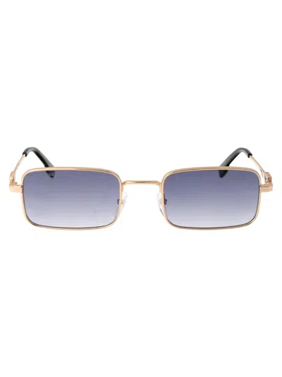 Dsquared2 Gold Metal Rectangle Sunglasses In Multi