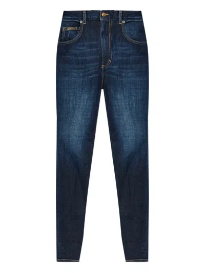 DSQUARED2 GOLD-TONE LOGO-PLAQUE JEANS