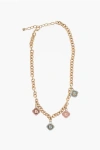 Dsquared2 Golden Effect Chain Necklace With Rhinestone Embellished Cha Grösse Uni