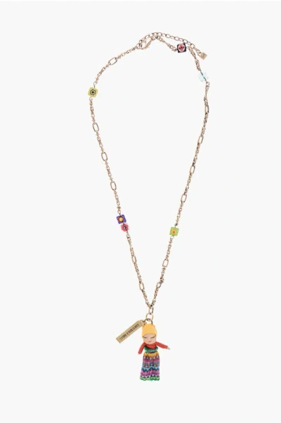 Dsquared2 Golden Effect Guatemala Dolls Necklace With Pendant