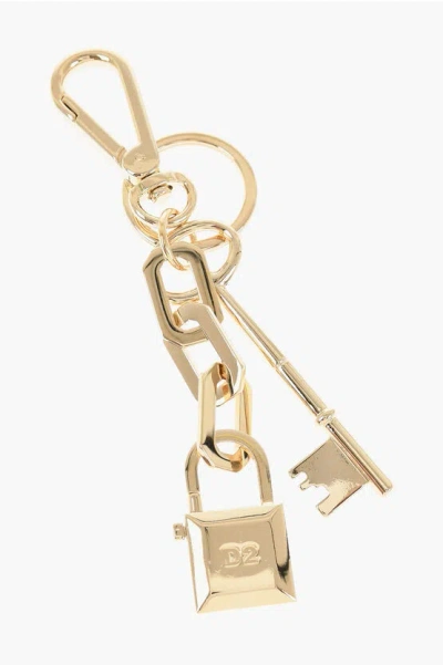 Dsquared2 Golden Effect Metal Keyring Grösse Unica