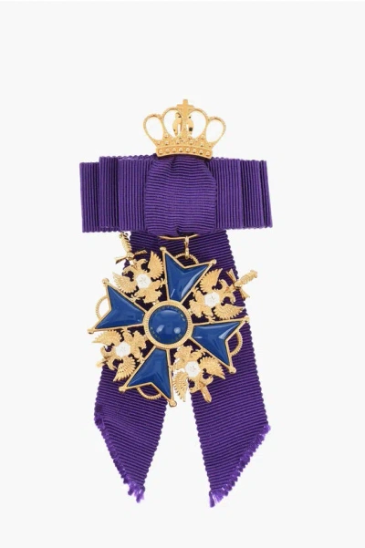 Dsquared2 Golden Effect Metal Single Earring With Bow Grösse Unica