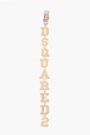 Dsquared2 Golden Effect Metal Single Earring With D2 Lettering Pendant Grösse Uni